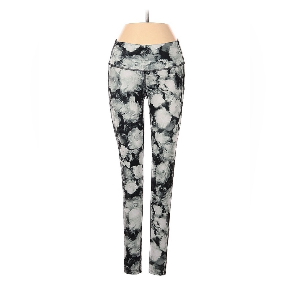 2/$30 Athleta leggings - black grey and white floral design.  Size XS